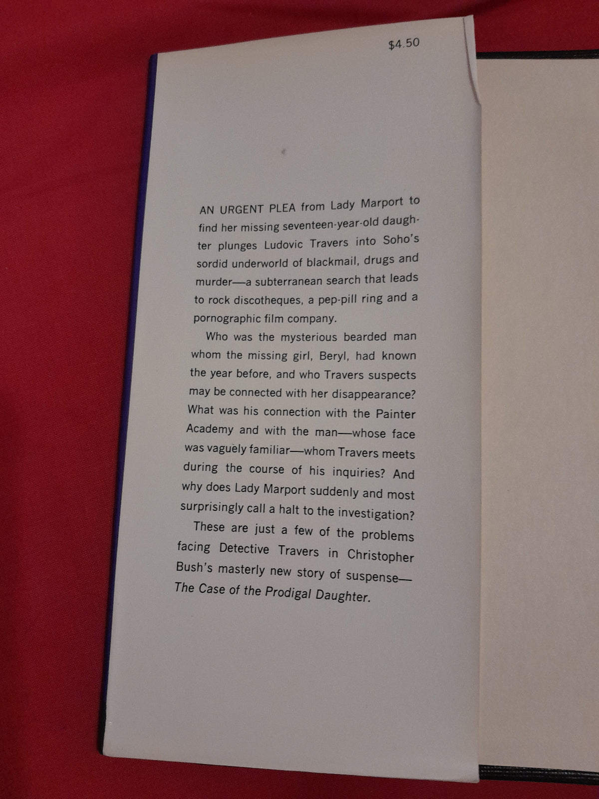 The Case of the Prodigal Daughter Author Signed Christopher Bush First SA Edition 1969