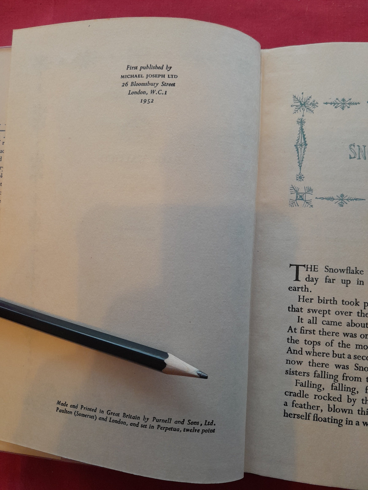Snowflake Paul Gallico SIGNED First Edition 1952