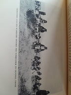 Black and white illustration of Geronimo and his warriors before surrender, with text on a book page.