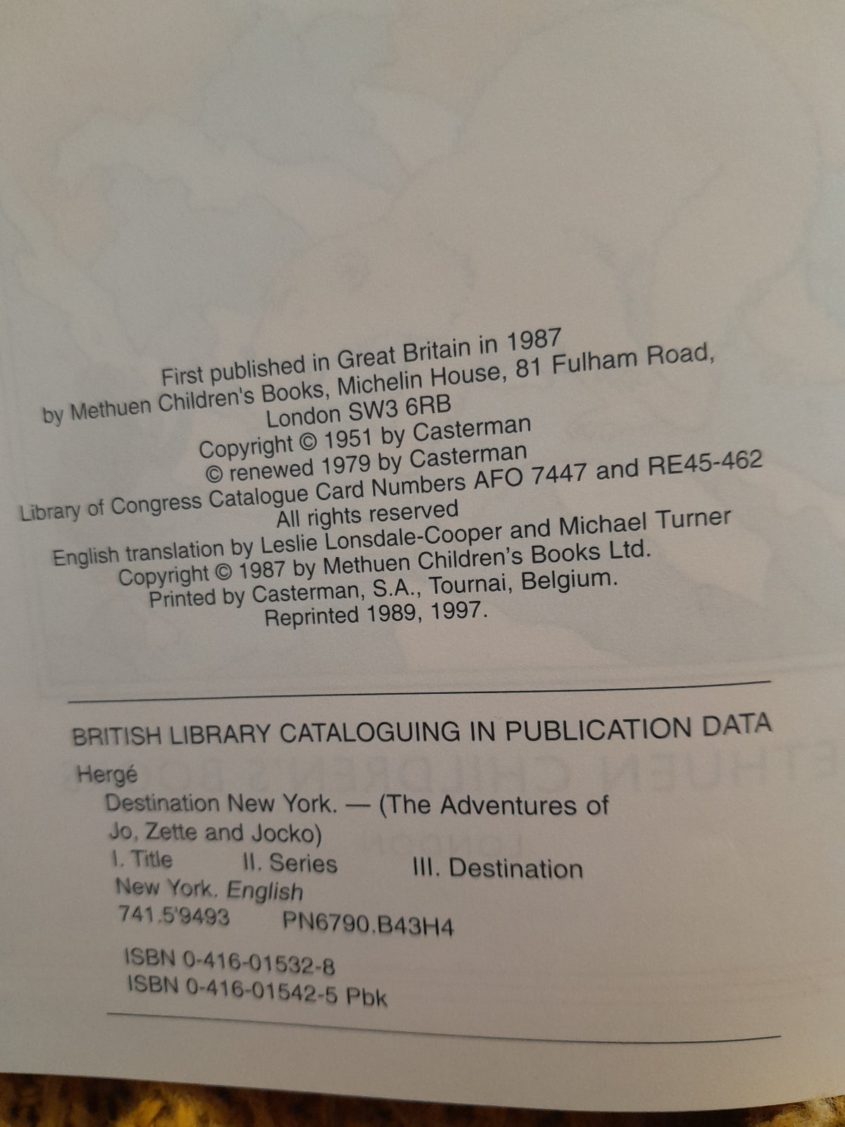 Herge -Destination-new-york