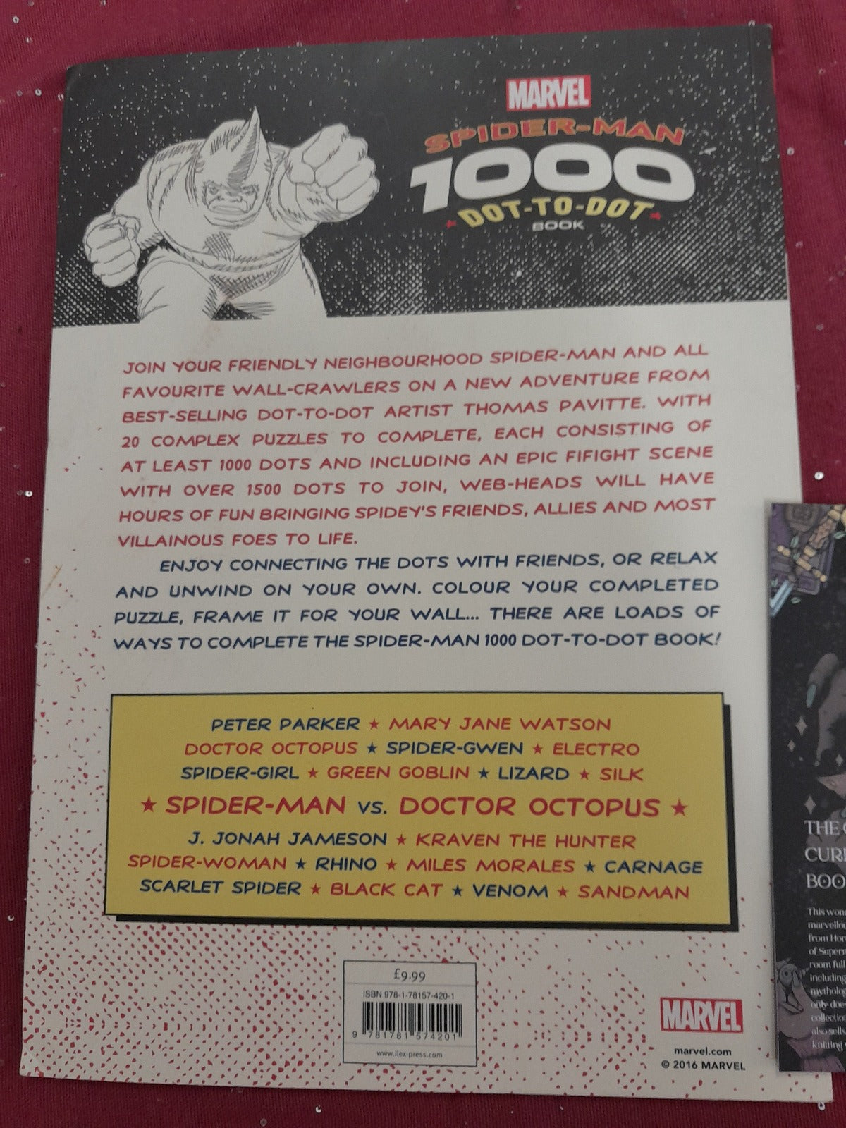Marvel Spiderman 1000 dot-to-dot book 