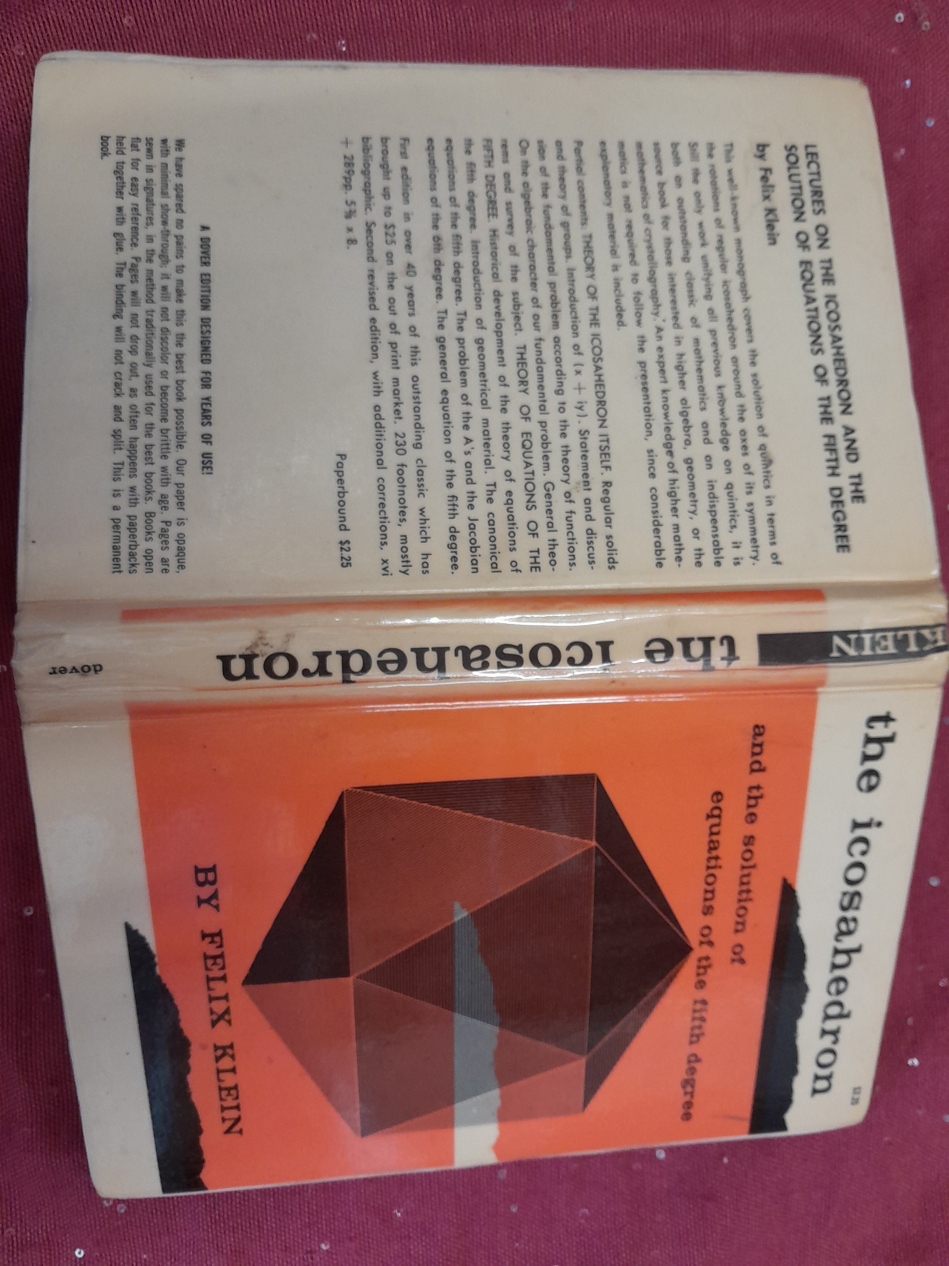 Lectures on the Icosahedron & Solution of Equations of the Fifth Degree - Old Curiosity Bookshop