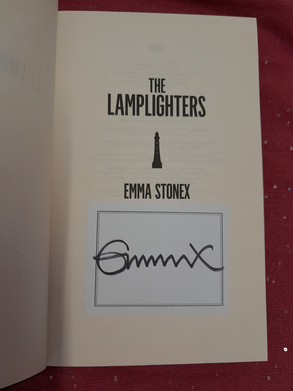 Lamplighters Author Signed Emma Stonex