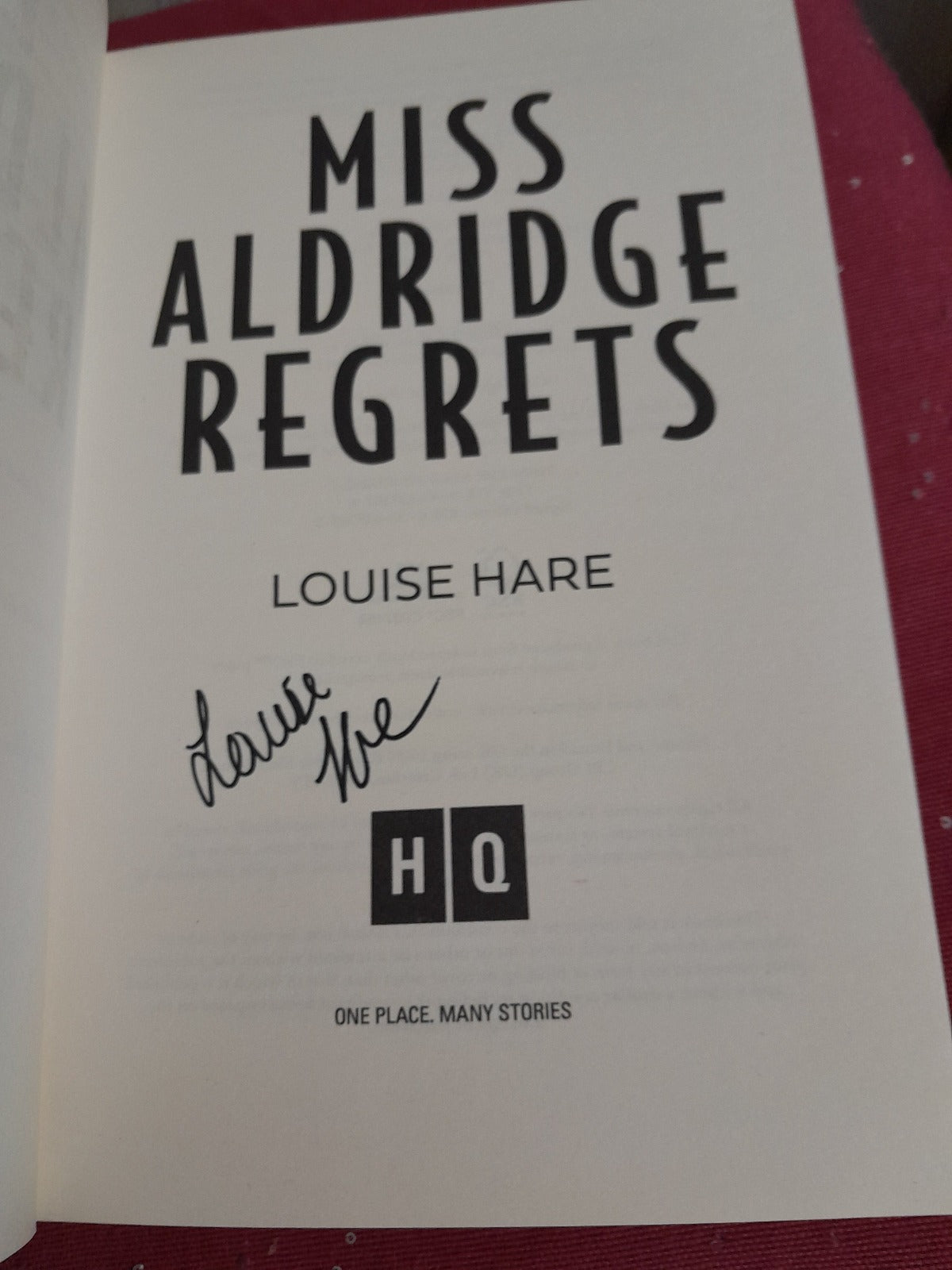 Miss Aldridge REgrets author signed 