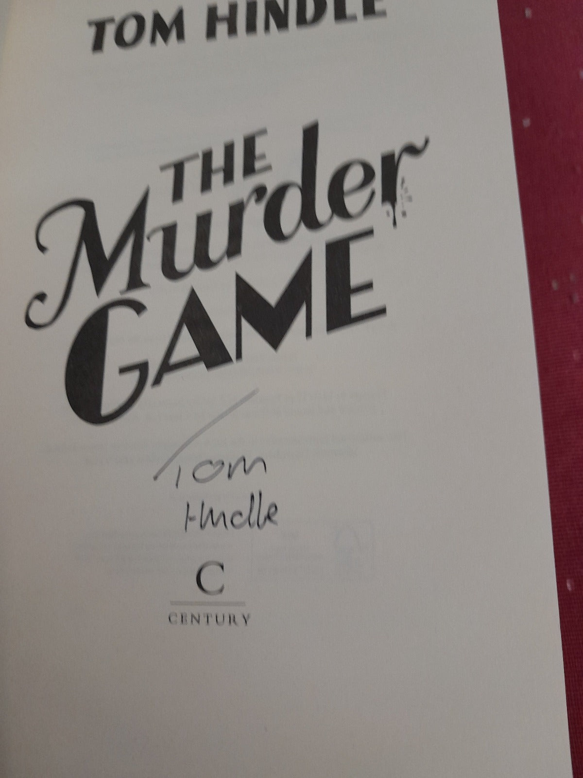 The Murder Game author signed 