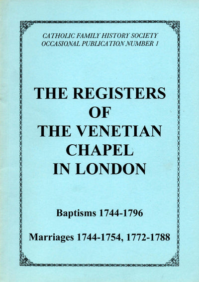 Registers Venetian Chapel London