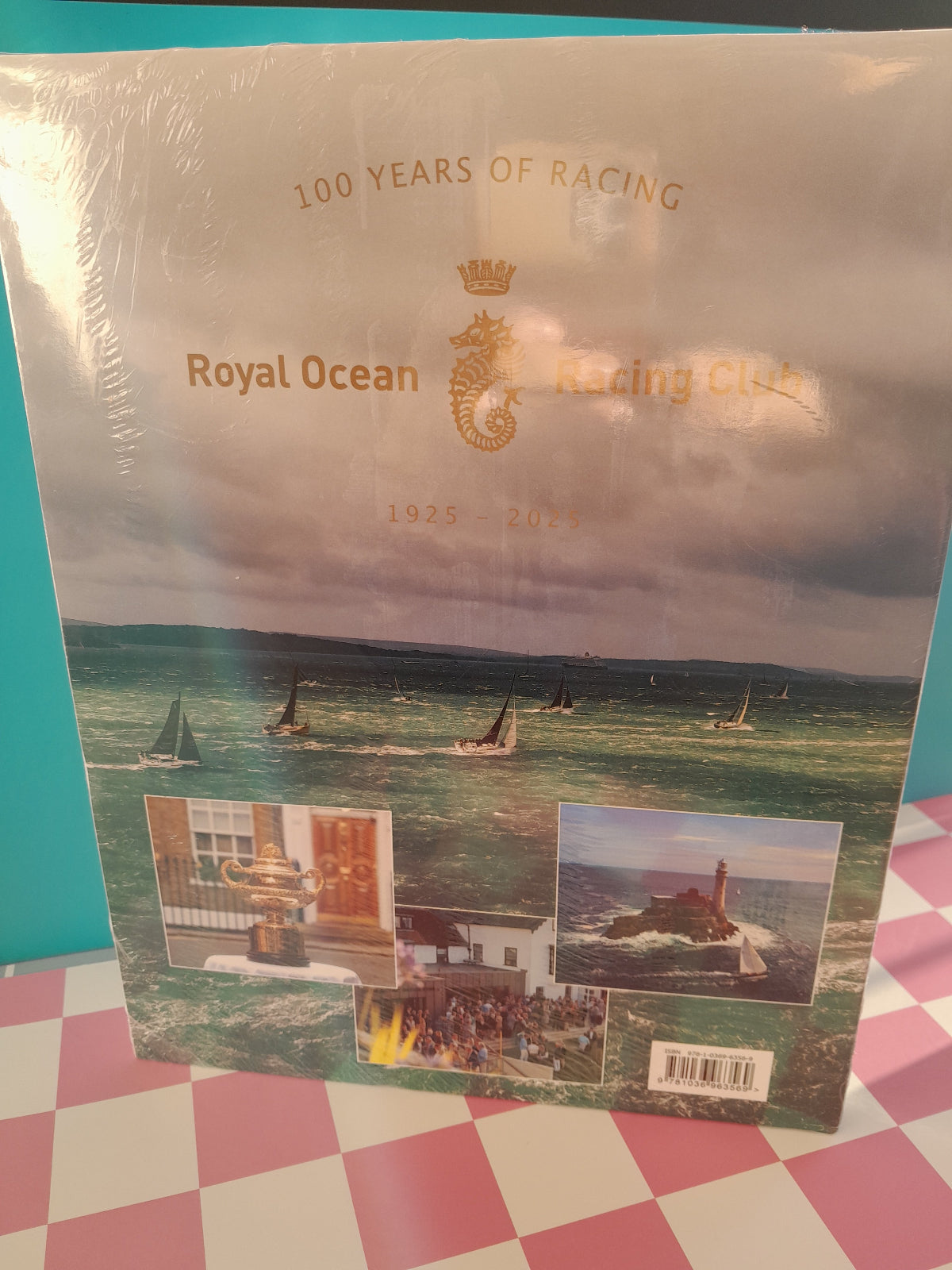 Product packaging with 'Royal Ocean Racing Club' branding on a checkered background