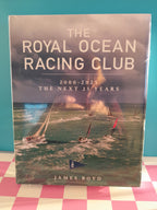 Book titled 'The Royal Ocean Racing Club: The Next 25 Years' by James Boyd on a checkered background