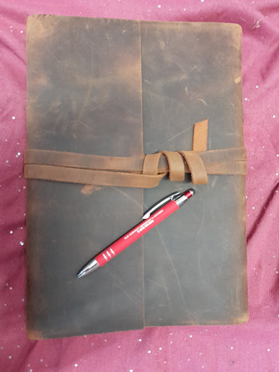 Rustic leather wrap notebook