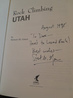 Utah Rock Climbing AUTHOR SIGNED Stewart M Green