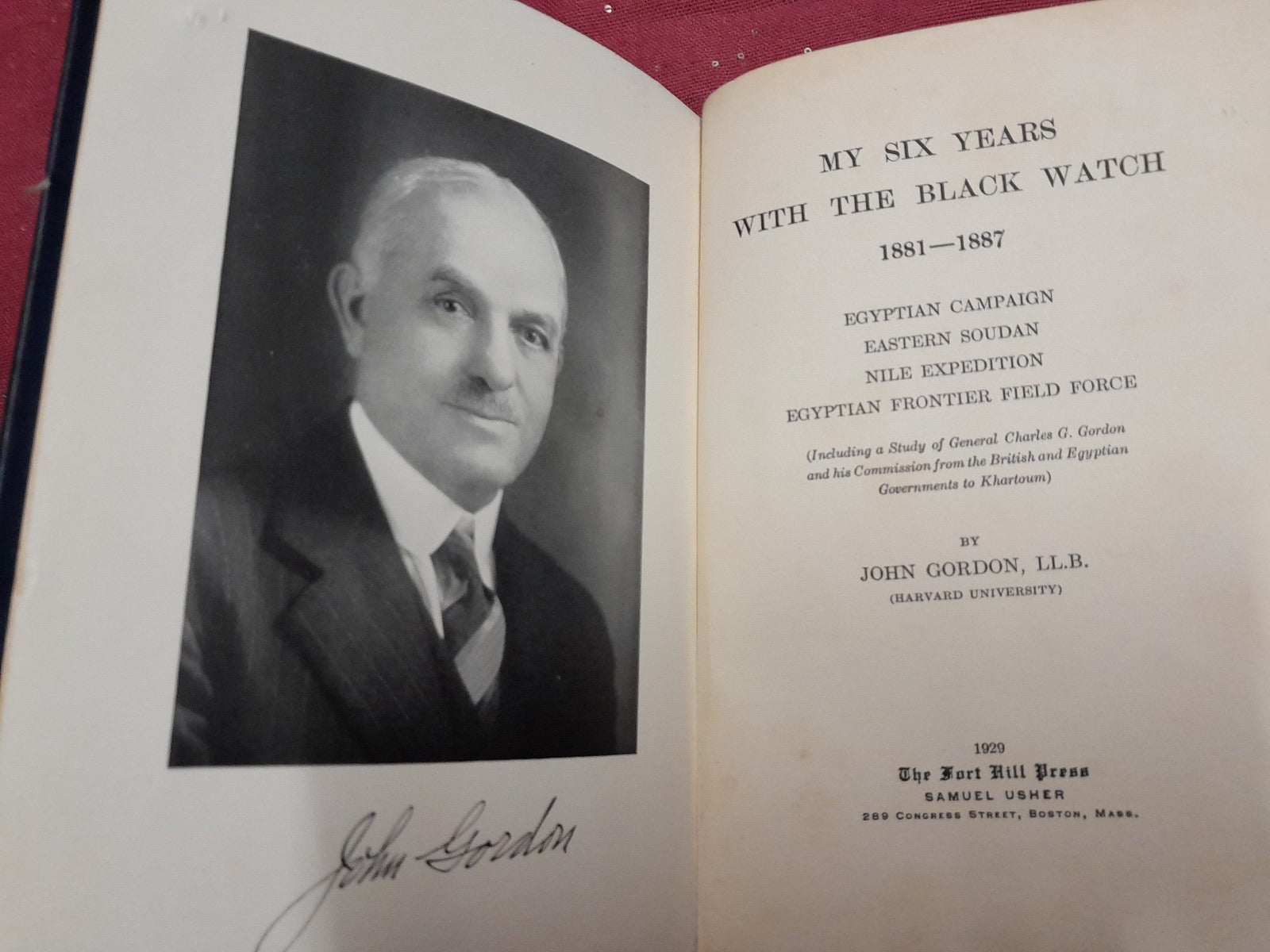General Gordon My Six Years With The Black Watch AUTHOR SIGNED 