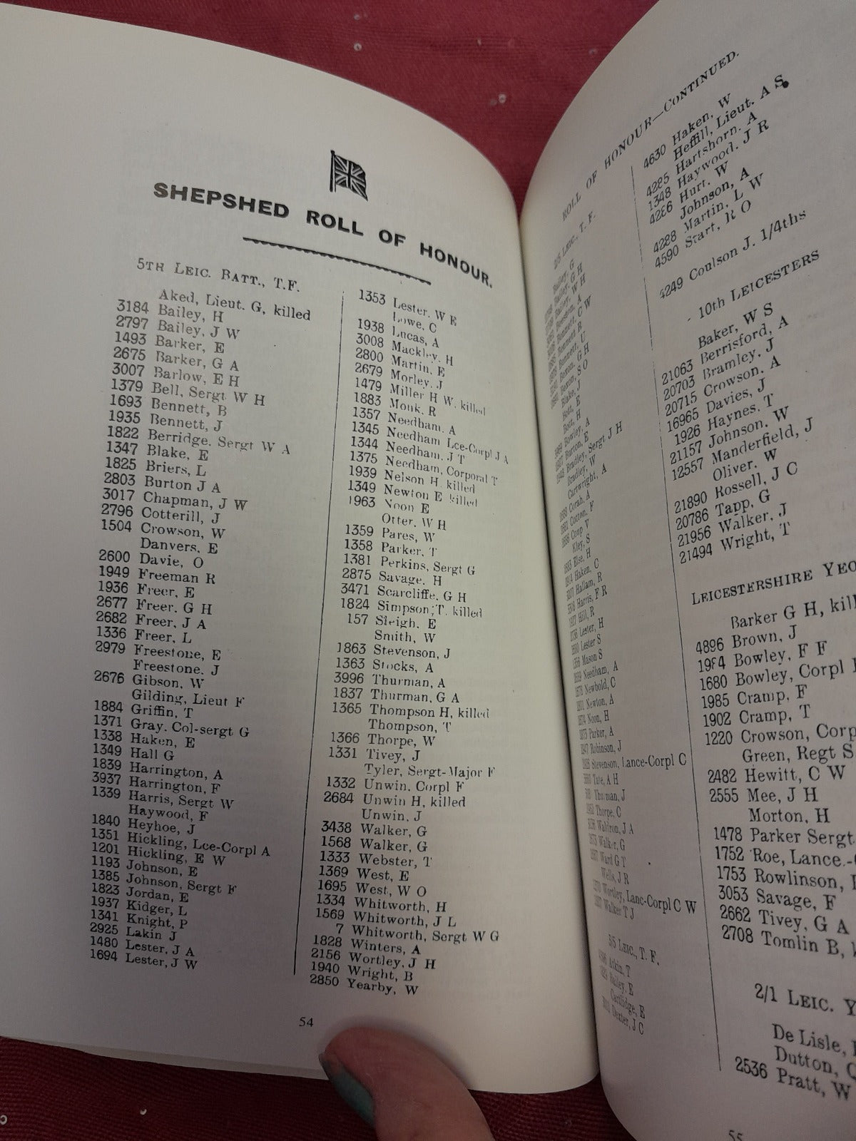 Henry Freemans Shepshed Almanac 1915-1020