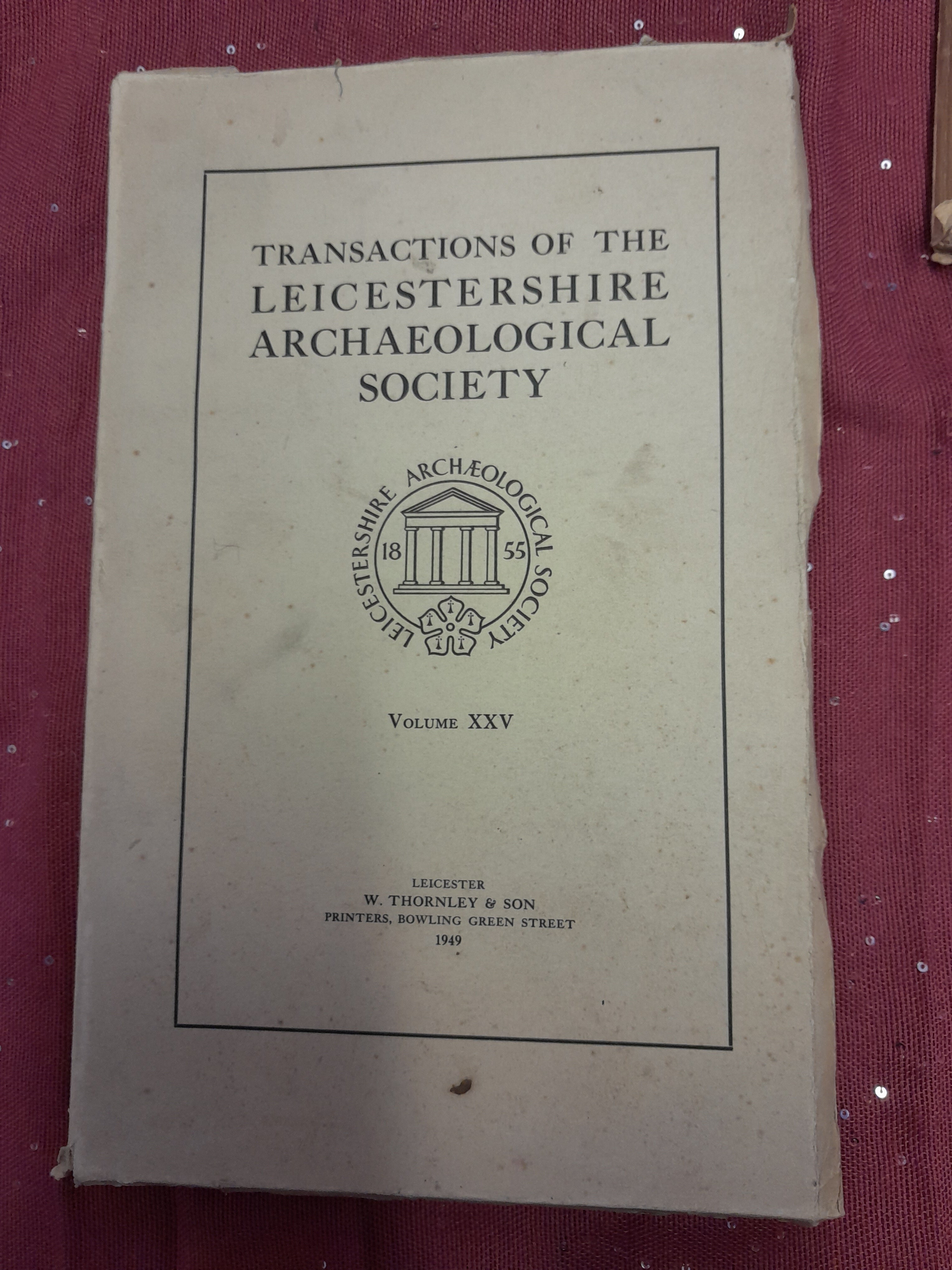 Leicestershire Archaeological Society Transactions - Old Curiosity Bookshop