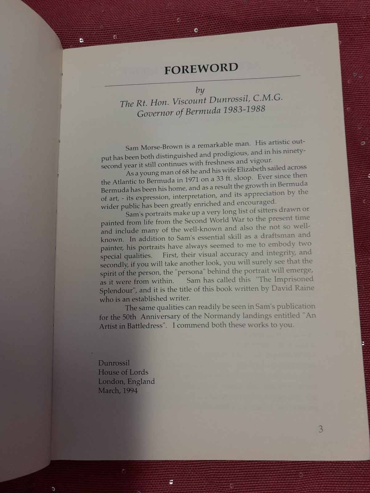 Imprisoned Splendour Life & Work of Sam Morse_Brown SIGNED