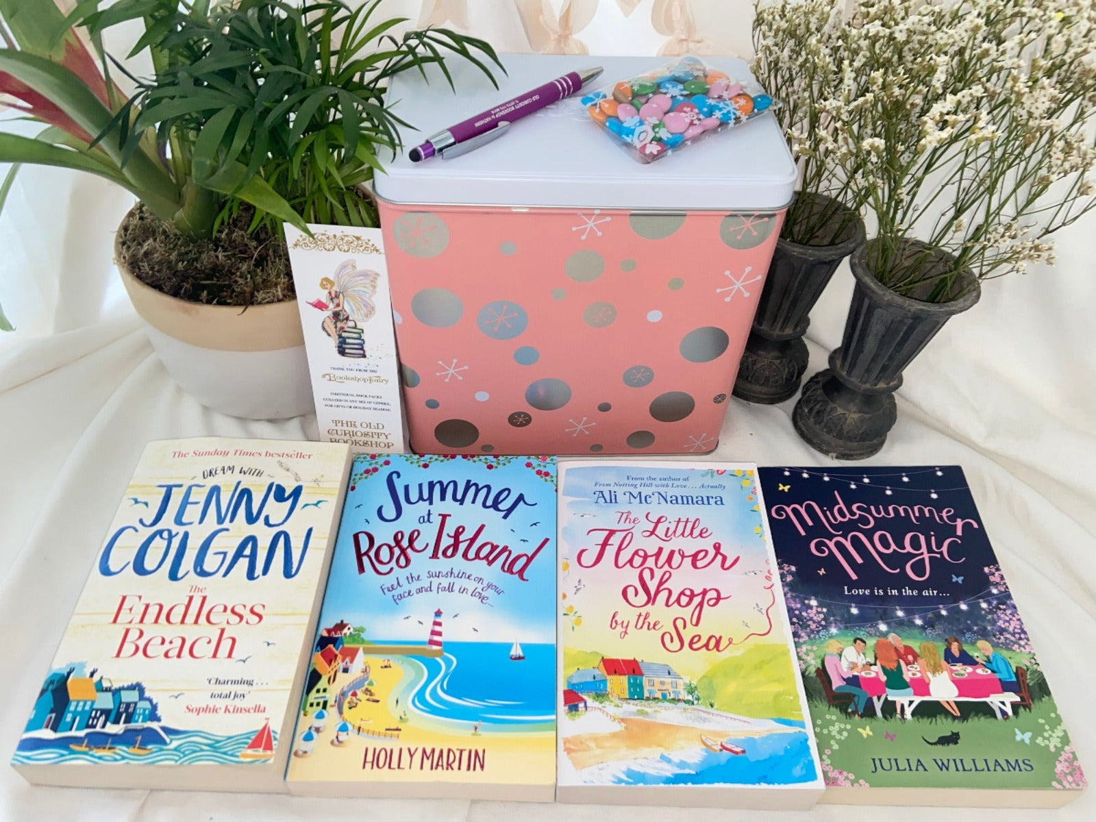 Summer magic chicklit books in a tin