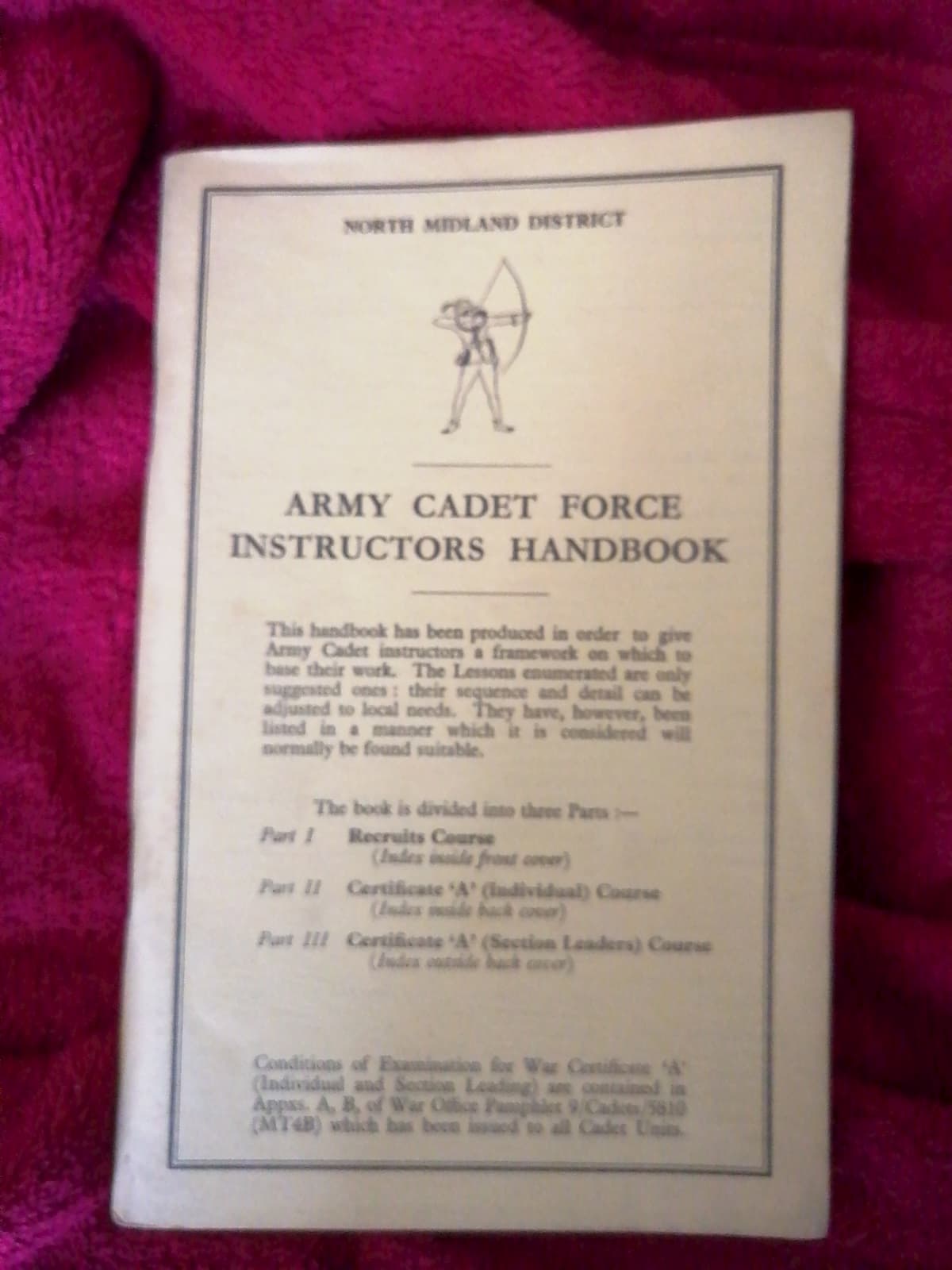 Army Cadet Force Instructors Handbook North Midland District - Old Curiosity Bookshop